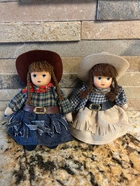 Set of 2 Western Girl Dolls
